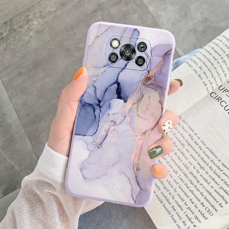 Poco X3 Pro Pocox3 NFC Case Luxury Glitter Gold Foil Ocean Marble Silicone Soft Phone Cover For Xiaomi Poco X3 X5 X6 Pro Shell