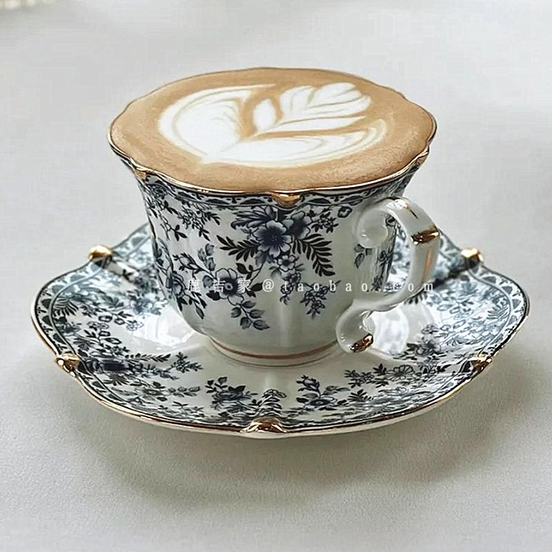 Elegant Court Style Exquisite Premium Vintage Hot Coffee Cup And Saucer Gift Box Latte Latte Cup Ceramic Souvenir