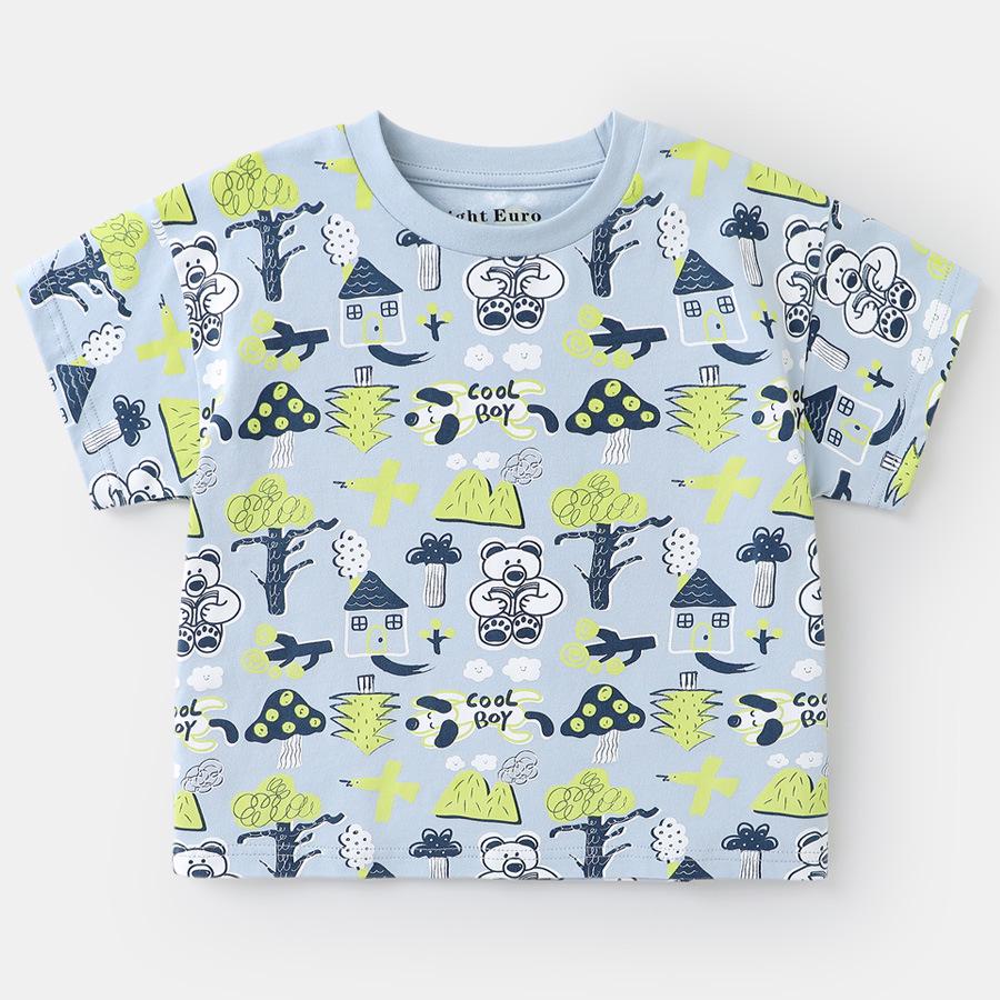 Boys' Cotton Short-Sleeve Summer T-Shirt - Lightweight Children's Top