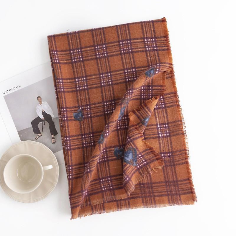 British Style Maillard Brown Brown Plaid Warm Scarf High End Atmosphere Couple Scarf Women's Imitation Cashmere