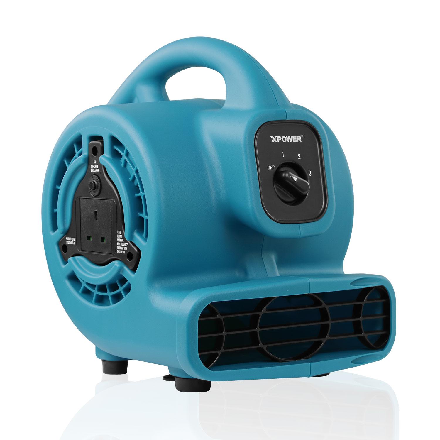 

XPower Big Powerful Mighty Air Mover Сушарка для килимів Вентилятор для підлоги Допоміжна повітродувка Будинок для вулиці Готель Супермаркет Промислова повітродувка UK plug синій