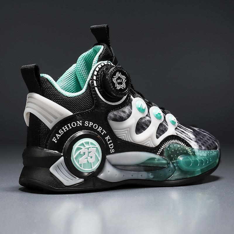 Children's basketball shoes new summer training mesh rotating buckle boys sports shoes medium older boys boys training venom