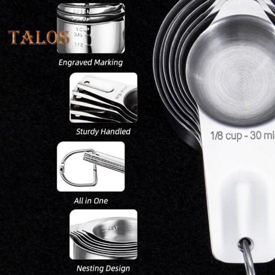 30/60/80/120/160/180/240ML Κουτάλι μέτρησης ακριβείς μετρήσεις από ανοξείδωτο ατσάλι Σετ μεζούρα για μαγείρεμα