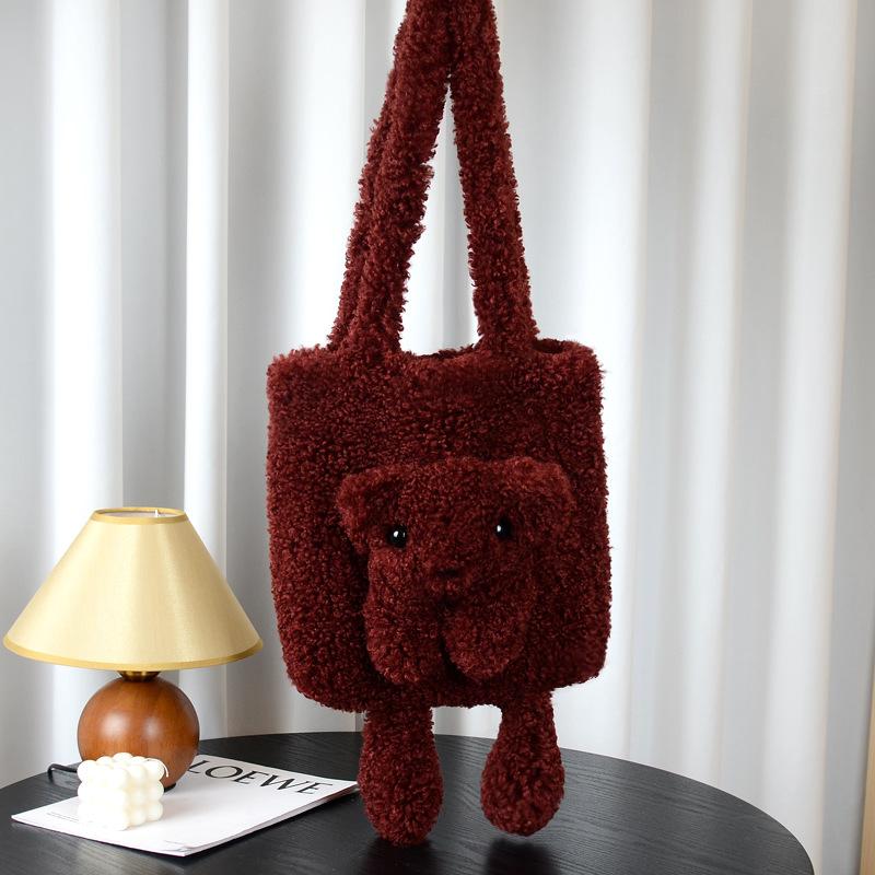 Imitation Lamb Wool Women's Tote Bag New Fashion Simple Shoulder Handbag Imitation Fur Cashmere Shoulder Bag