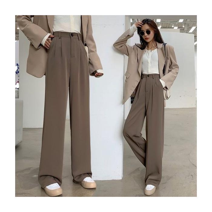 Pantalones de verano para mujer, de cintura alta, elásticos, ajustados, informales y de pierna ancha