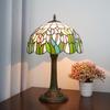 12-Inch Pink Tulip Colorful stained Glass Table Lamp Christmas Atmosphere Lampshade Living Room Bedroom Decorative Lighting