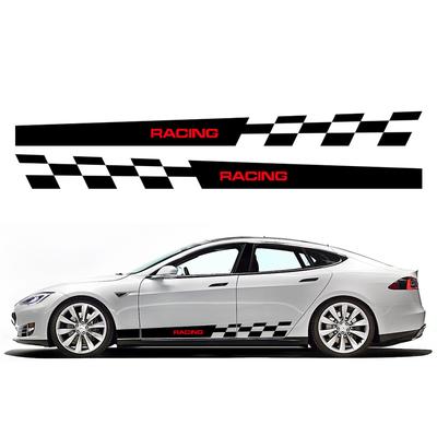2PCS Car Door Racing Stripe Sticker Vinyl Decor Auto Exterior Decal Decor Tuning Accessories For Tesla Model 3 Y S X 2016-2024