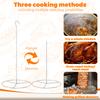 Stainless Steel Turkey Fryer Stand Kit Vertical Chicken Roaster Stand Rack Turkey Fryer Grill Accessories for Deep Fry Pot & BBQ