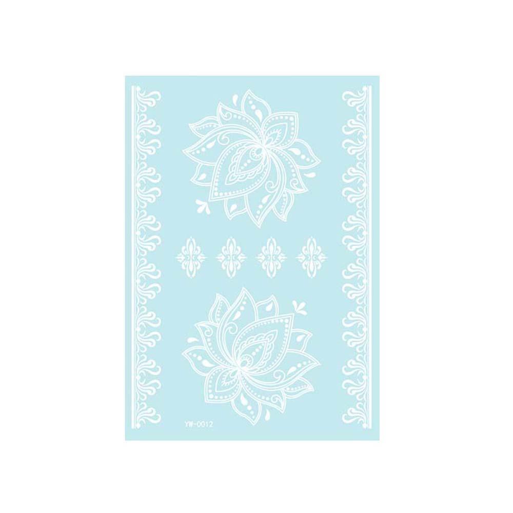Wedding Tool Luminous Henna Tattoo Sticker White Body Art Sticker Lace Temporary Tattoo  Girls