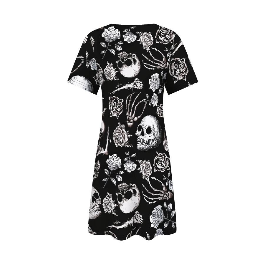 Women's Halloween Costume Gothic Skull Dress Dress for Halloween Day of the Dead Hip Hop Y2k Ladies Clothes Woman Clothing Tops