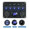 5 Gang LED Rocker Switch Panel Control Dual USB Port Încărcător Circuit Breaker ON-OFF Toggle pentru mașina, camioanele, barca marină, RV 12V 24V