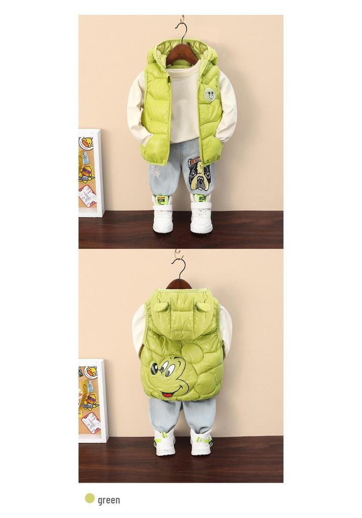 Children's Light-up Cotton Hooded Winter Vest for Boys & Girls