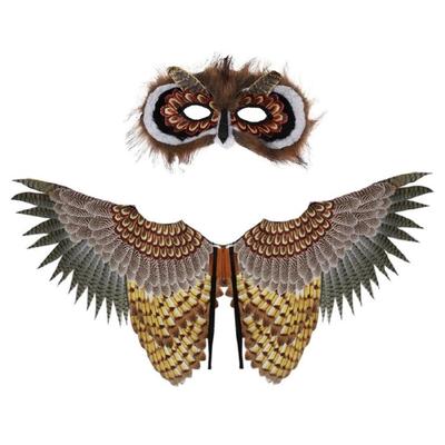 Halloween Owl Mask Animal Cosplay Dress Up Wing Owl Wing Bird Wing Kindergarten Party Favors for Kid
