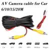 RCA Male To Male Car Reverse Rear View Parking Camera Video Extension Cable Cord with Trigger Detection Wire 5m 10m 15m 20m