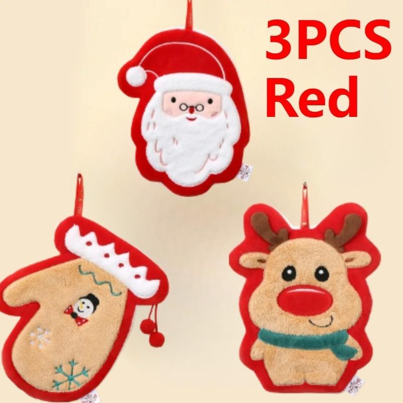 Christmas Hand Towel Dish Towels Kitchen Towel Bathroom for Kids Elk Snowman Christmas Decor Holiday Hand Towels for Baby Adults