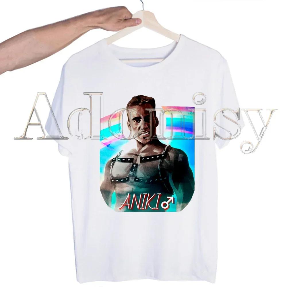 Gachimuchi Printed T Shirt Men Retro Washed Tops Tees Harajuku Tshirt Streetwear Hip Hop Male T-shirts