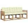 Outdoor Sofa Set with Cushions 3 Pcs White and Cream
