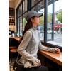 La Chapelle Ruffled Mock Neck Long-Sleeve Women's Tee
