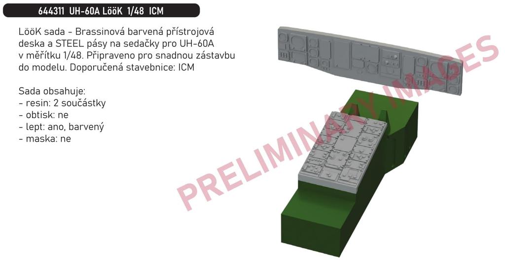 eduard Смотри Приборная панель Пластиковые детали для модели EDU644311 1/48 UH-60A (для ИКМ) (Самолет)