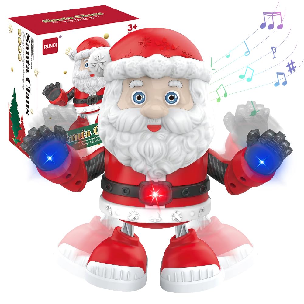 OBEST Dancing Santa Robot Santa Claus Toy Model with LED Electronic Collectible Moveable Educational Singing and Baby Christmas Gift for Boys and