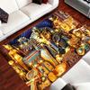 Luxurious Egyptian Pharaoh Rug for Living Room - Ancient Civilization Art Carpet with Gold Accents | Historical Decor