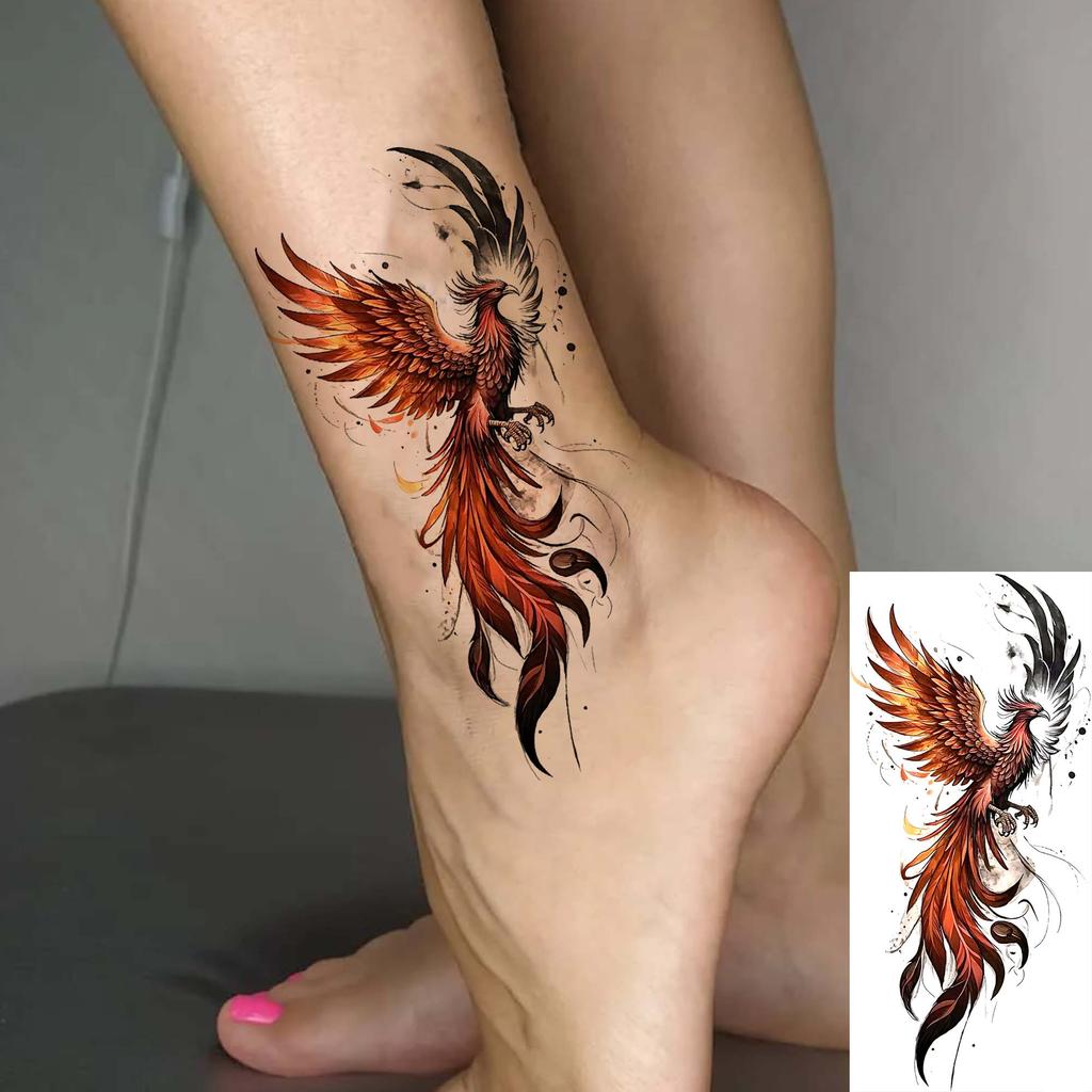 1 Sheet Colorful 3D Rose Flower Butterfly Temporary Tattoos For Women Adults Hand Foot, Waterproof Realistic Fake Tattoo Sticker