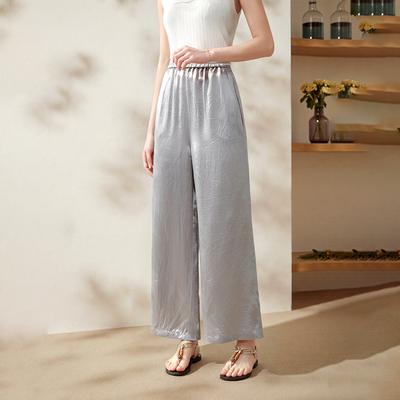 Mode-Design-Sinn Mode lässige Hose Damen Frühling und Sommer neues Temperament einfarbig elastische Taille Wide-Leg-Hose