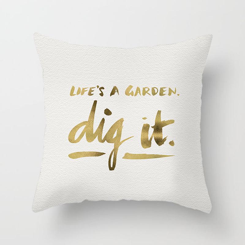 Home Furnishings Simple Golden Sofa Pillow Cover Digitally Printed Car Cushion Cover