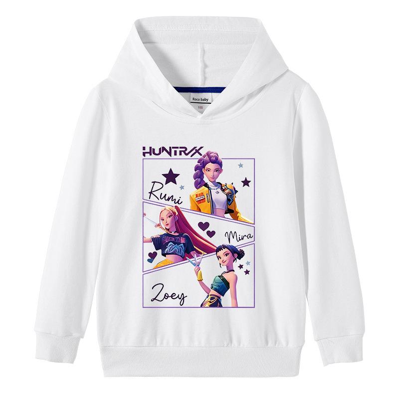 Kid s Loose Casual Pullover Hoodie KPop Demon Hunter Street Fashion Printed Top 160cm