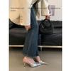 Elegant 2025 Black High-End Women's Pointed Toe High Heel Sandals