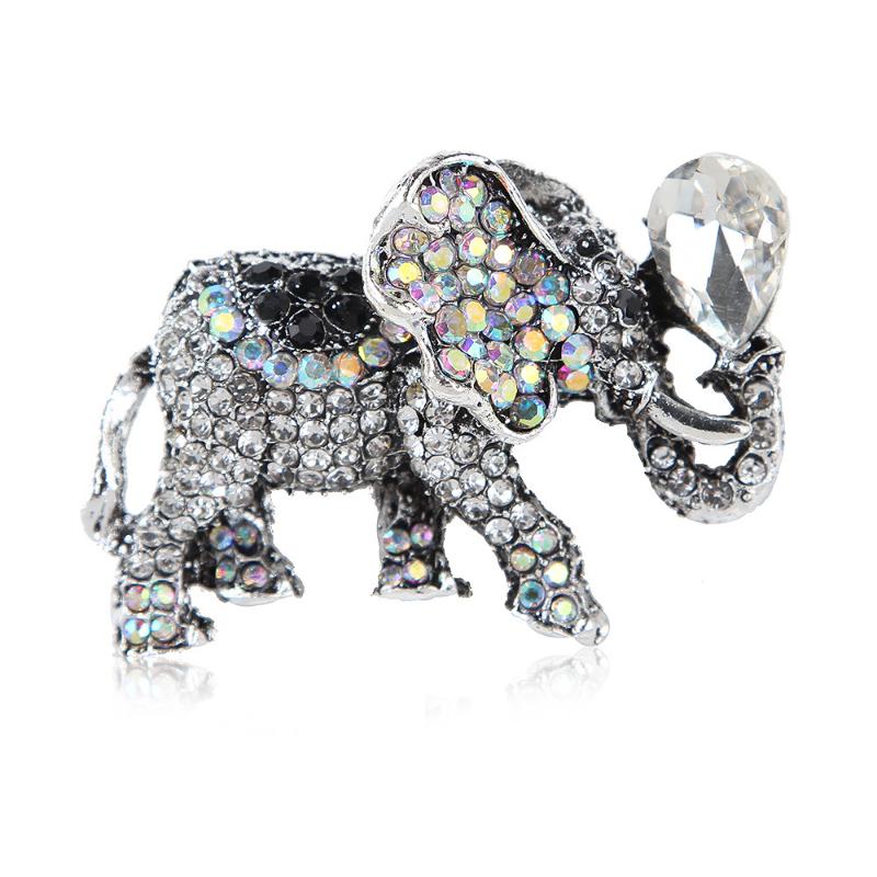 

Модные хрустальные броши со стразами в виде животных, слонов, для женщин, для пальто, ювелирные аксессуары, подарки A3
