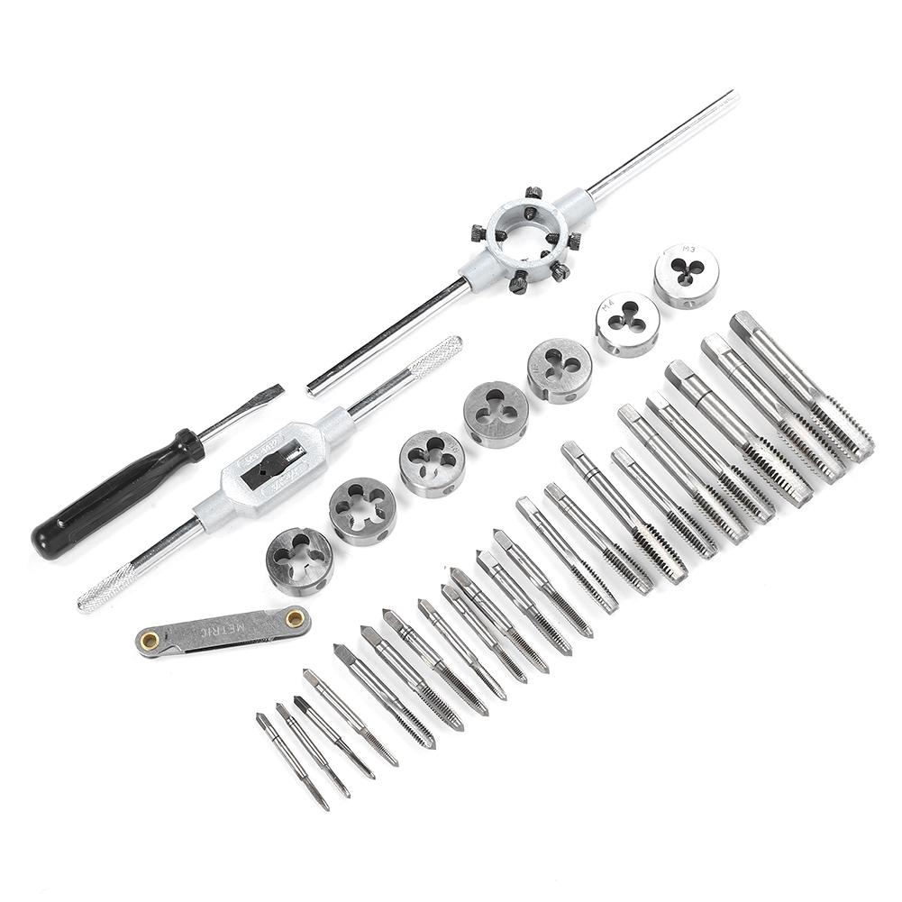 Set 32 buc Tarozi Filiere Oțel Aliaj Portabil Duritate Ridicată Set Kit Unelte de Mână Tarozi Filiere