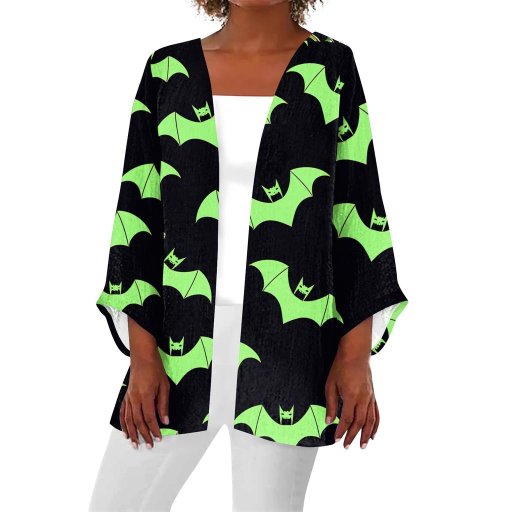 Women's Casual Fashion Printed Lightweight Mid-length Jacket Cardigan