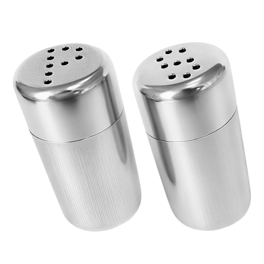 2 Pack Stainless Steel Pepper Shakers Rustproof Spice Dispensers With Precision Control For Kitchen Cooking And Outdoor BBQ