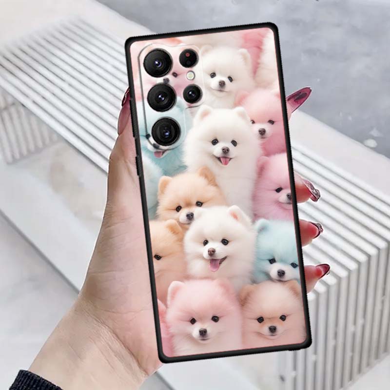 Cartoon Animals Cute Phone Case For Samsung Galaxy S26 S25 S24 S23 S22 S21 S20 Ultra Plus FE 5G Black Soft TPU