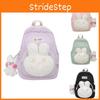 Cute Bunny Kids Backpack For Boys And Girls Breathable Canvas Bag For Kindergarten