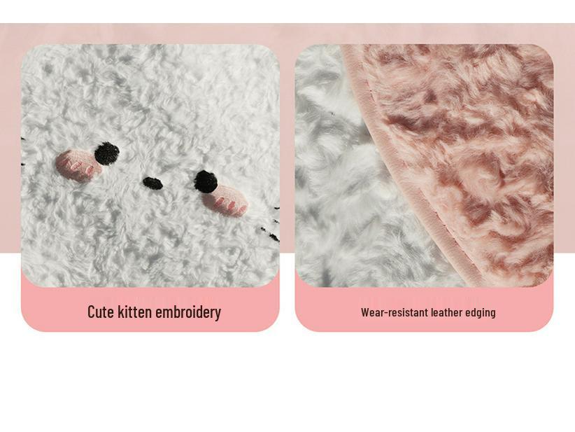 Women's Winter Plush Cartoon Car Seat Cushion - Warm Half-Wrap, Small Waist Design