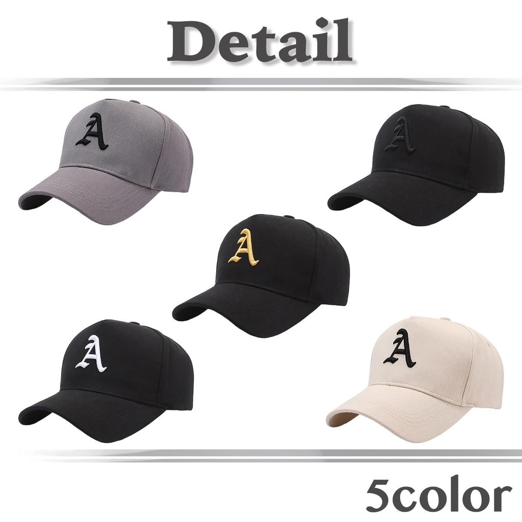 Embroidered Cotton CZA164 [White Fang] Hat, Cap, Large, Simple, Stylish, Casual, Men's, Women's, (Black Gold)