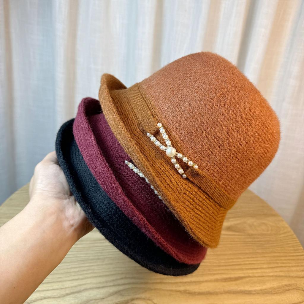 Autumn and Winter New Style Rolled Edge Fashionable Knitted Versatile Fisherman Hat Small Head Circumference Three Dimensional Warm Mother Hat