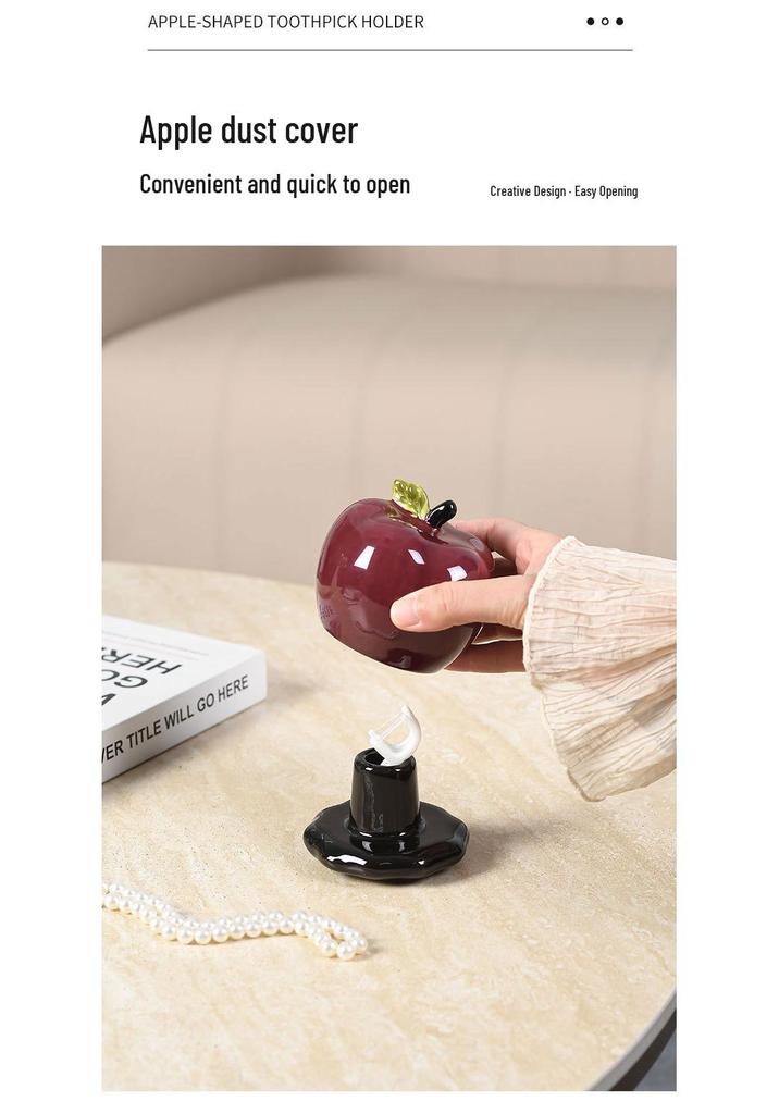 Apple High-End Ceramic Tissue Box for Living Room - Luxury Creative Napkin Holder for Coffee Table Decoration