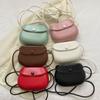 PU Leather Candy Color Shell Bag Korean Style Versatile Saddle Bag Flap Crossbody Bags  Girls