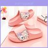 Adorable Kids Eva Slippers For Girls Cartoon Design Breathable Non-slip Soft Sole Home Slippers Available In Pink White Yellow And Blue