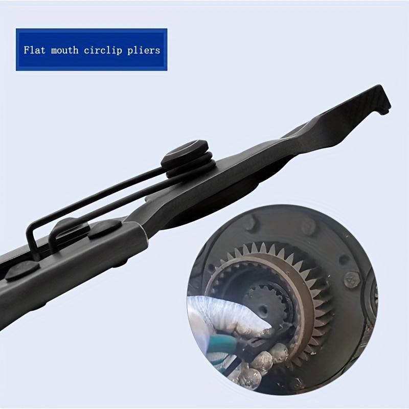 1pc Flat Steel Ring Circlip Pliers With Non-Slip Grip For Automotive And Automatic Transmission Repair, Metal Construction, Easy Circlip Disassembly