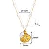 Women Shell Necklace 14k Gold Plated Stainless Steel Layered Starfish Conch SeaShell Pearl Charm Necklace Summer Beach Jewelry