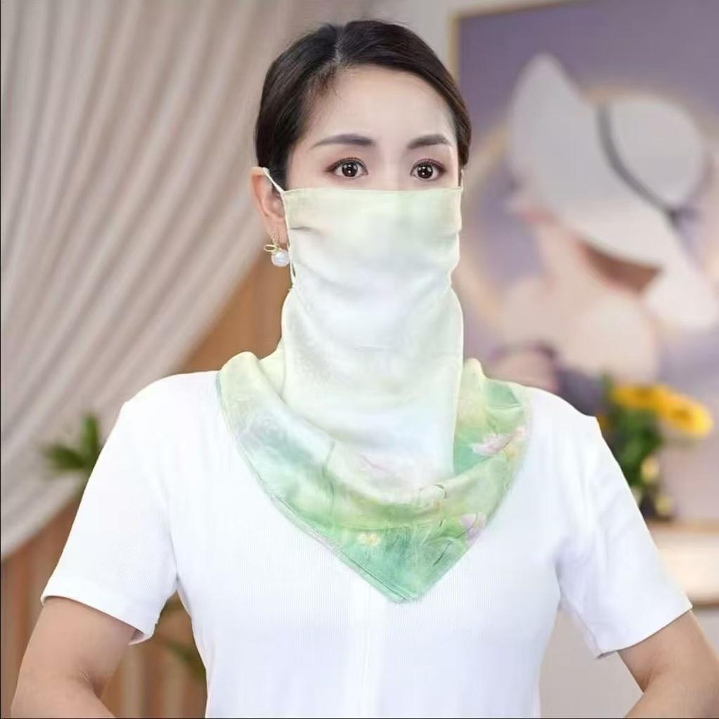 Oddychający szalik na szyję na zewnątrz trójkątna maska na twarz cienka wersja pyłoszczelna popularny styl styl kasku motocyklowego zasłona na twarz