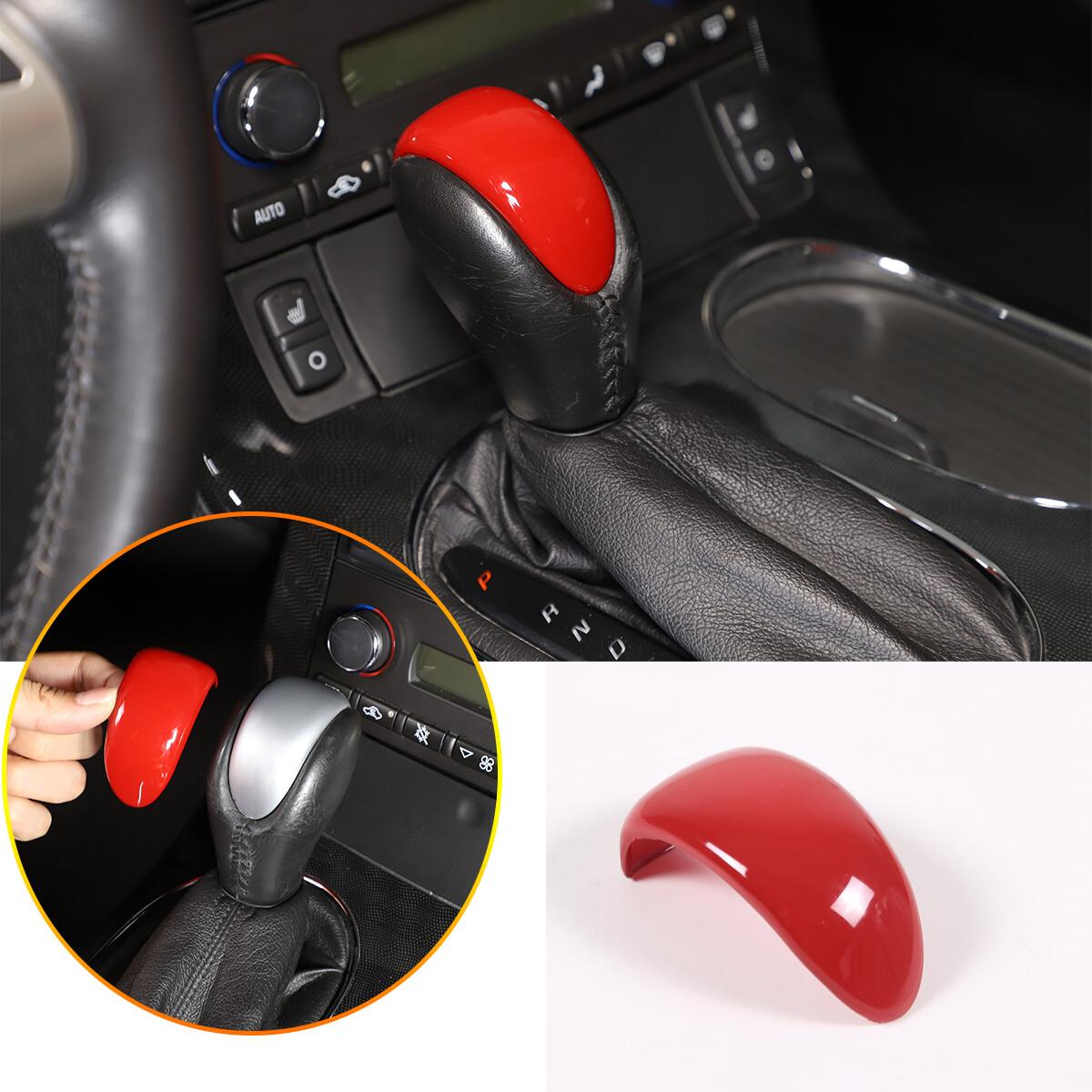 Red ABS Center Console Gear Shift Knob Head Cover Trim For Corvette C6 2005-2013