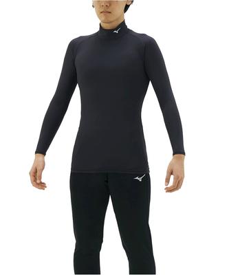 2021 Compression Dry Accelerator Bio Gear Training High Long UV Black Size L Men's Shirt, Neck, Sleeves, Sweat-Wicking, Quick-Drying, Stretch,