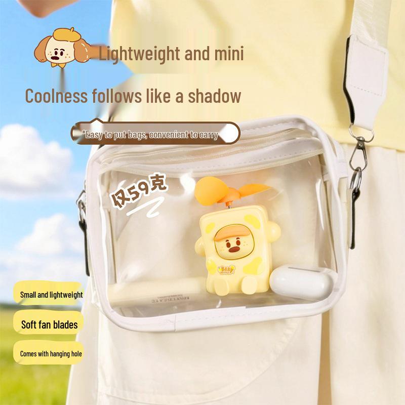 Milk Dumpling Cute Mini Portable USB Rechargeable Handheld Electric Fan - Creative Fun Doll Design Gift