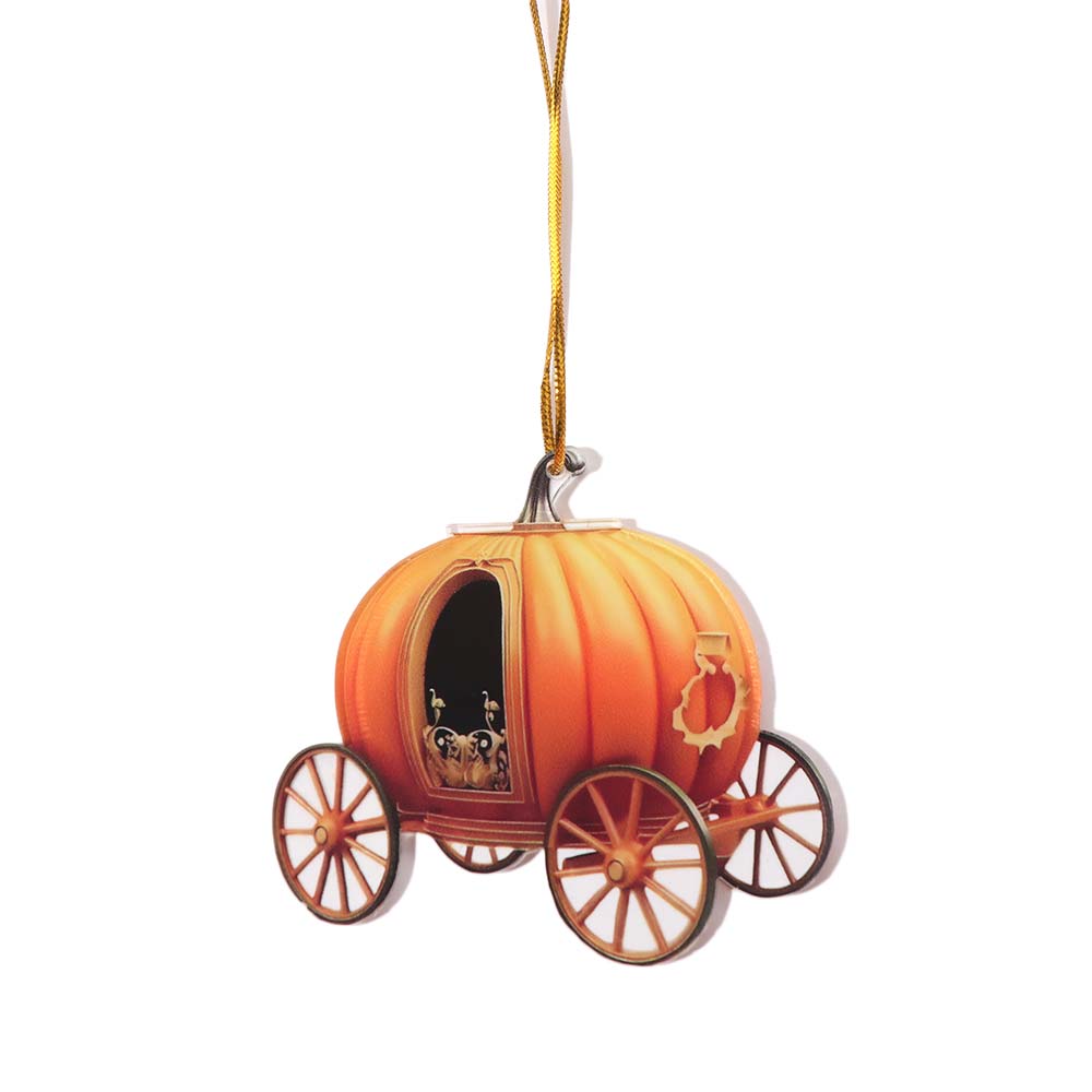 6pcs Acrylic Pumpkin Carriage Halloween Pendant Creative Christmas Keychain Car Pendant  Party