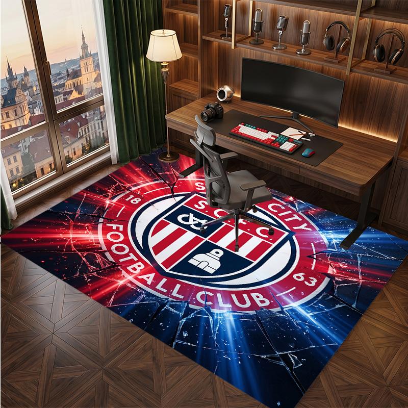 Southampton Voetbal Print Kristalfluweel Tapijt, Comfortabel Waterabsorberend Antislip Binnen Vloerkleed